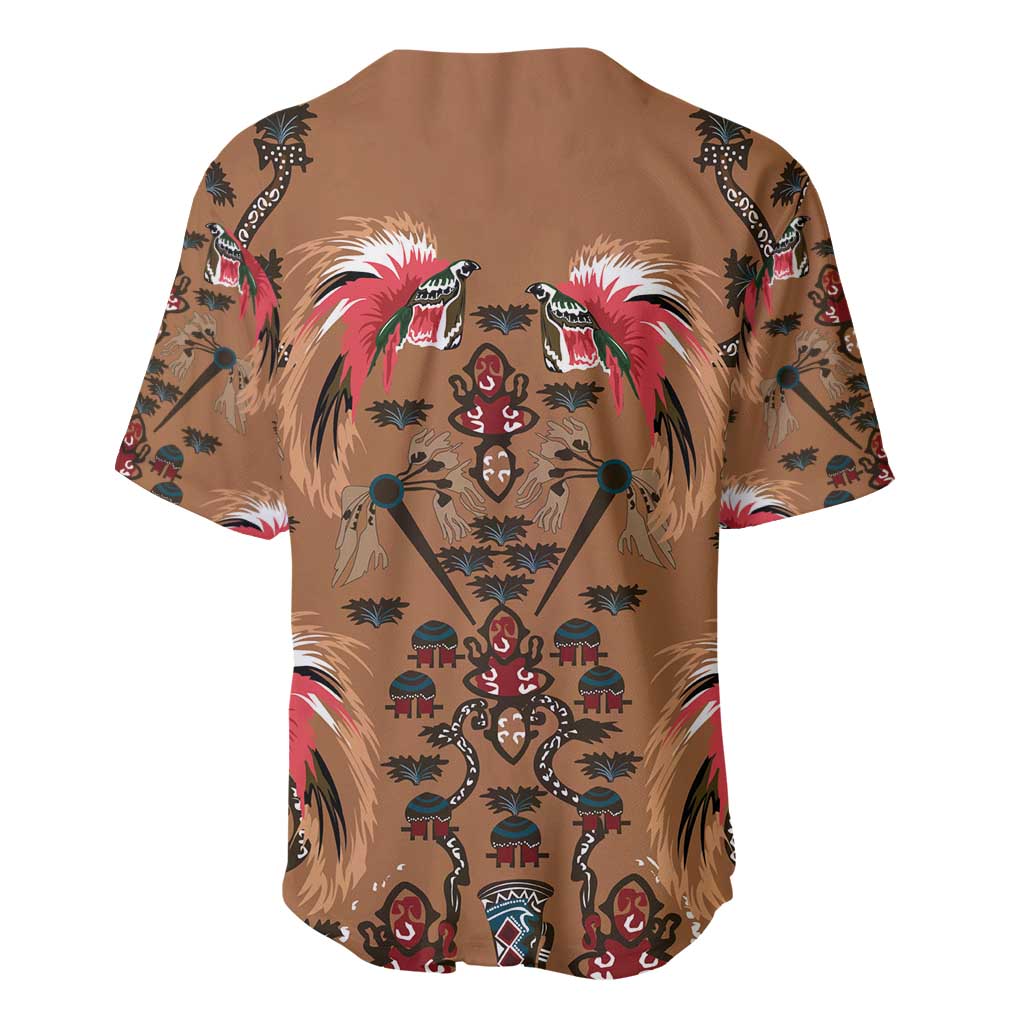 Terracotta Bird of Batik Papua Baseball Jersey Exotic Natural Wealth of Papua - Polynesian Pride