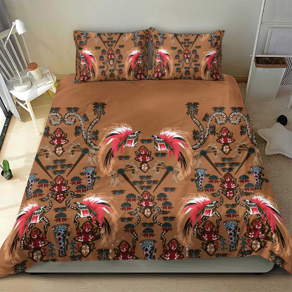 Terracotta Bird of Batik Papua Bedding Set Exotic Natural Wealth of Papua - Polynesian Pride
