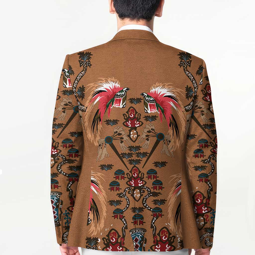 Terracotta Bird of Batik Papua Blazer Exotic Natural Wealth of Papua LT9 - Polynesian Pride