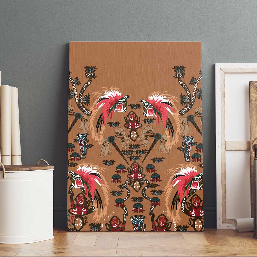 Terracotta Bird of Batik Papua Canvas Wall Art Exotic Natural Wealth of Papua - Polynesian Pride