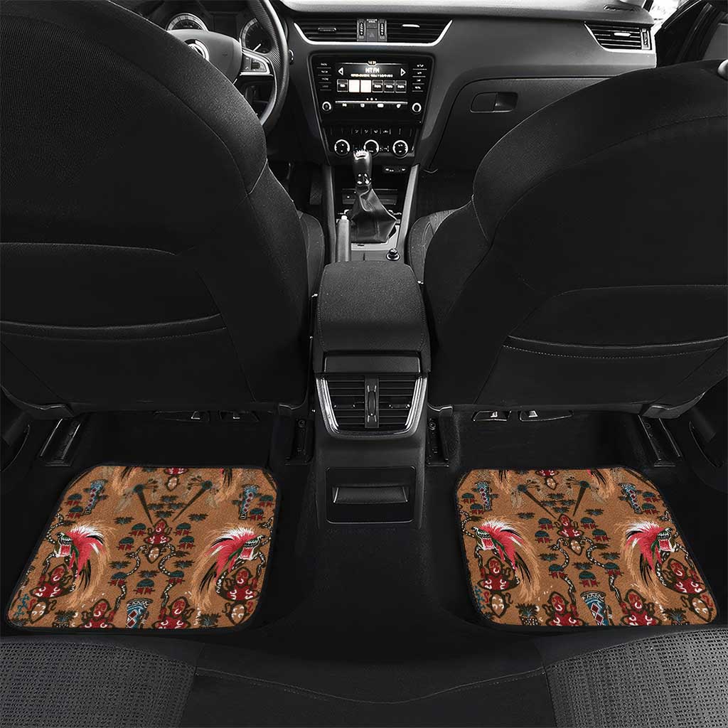 Terracotta Bird of Batik Papua Car Mats Exotic Natural Wealth of Papua LT9 Set 2pcs - Back Gold - Polynesian Pride