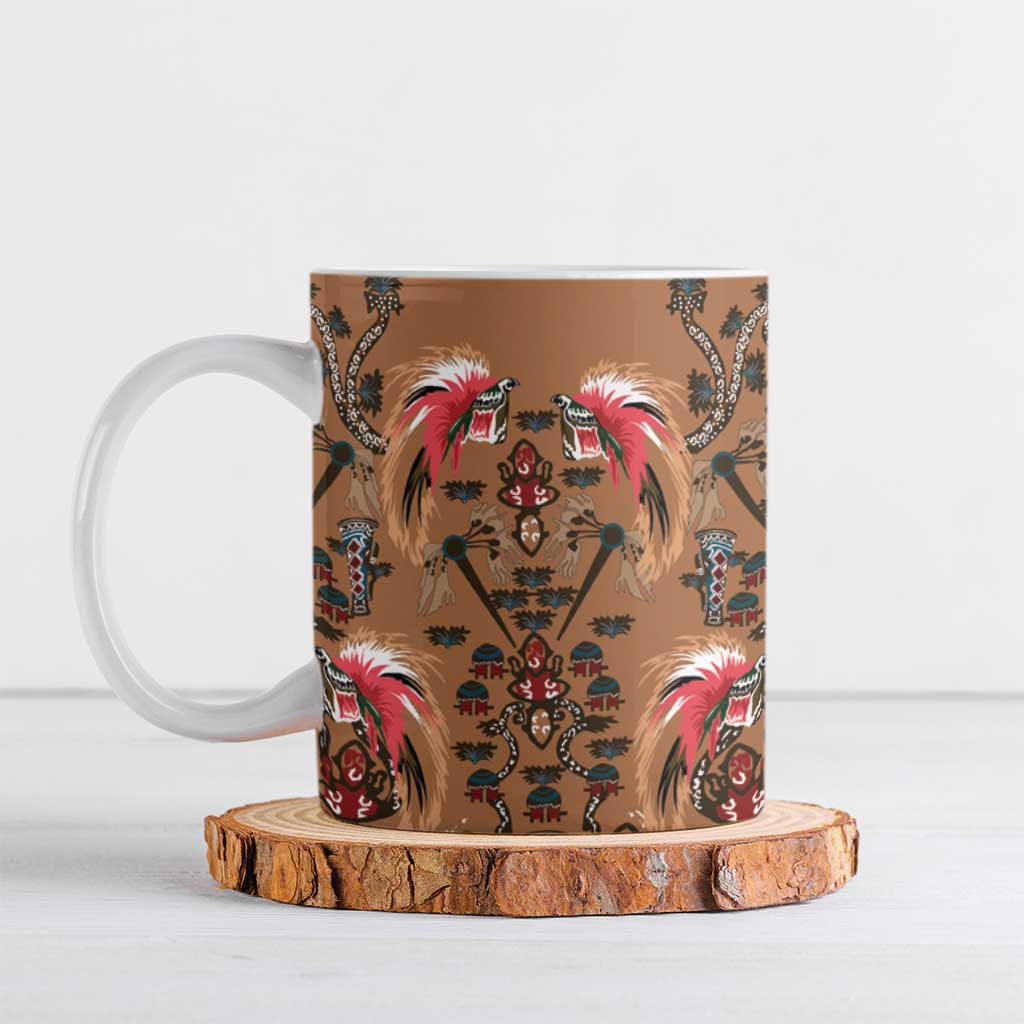 Terracotta Bird of Batik Papua Ceramic Mug Exotic Natural Wealth of Papua - Polynesian Pride