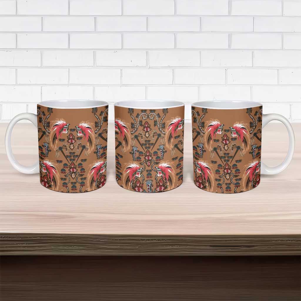 Terracotta Bird of Batik Papua Ceramic Mug Exotic Natural Wealth of Papua - Polynesian Pride