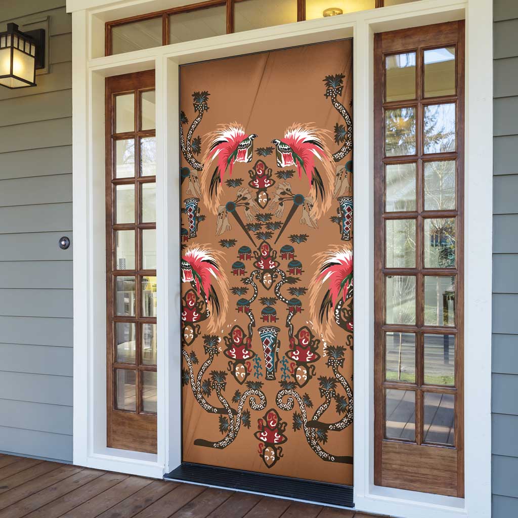 Terracotta Bird of Batik Papua Door Cover Exotic Natural Wealth of Papua - Polynesian Pride