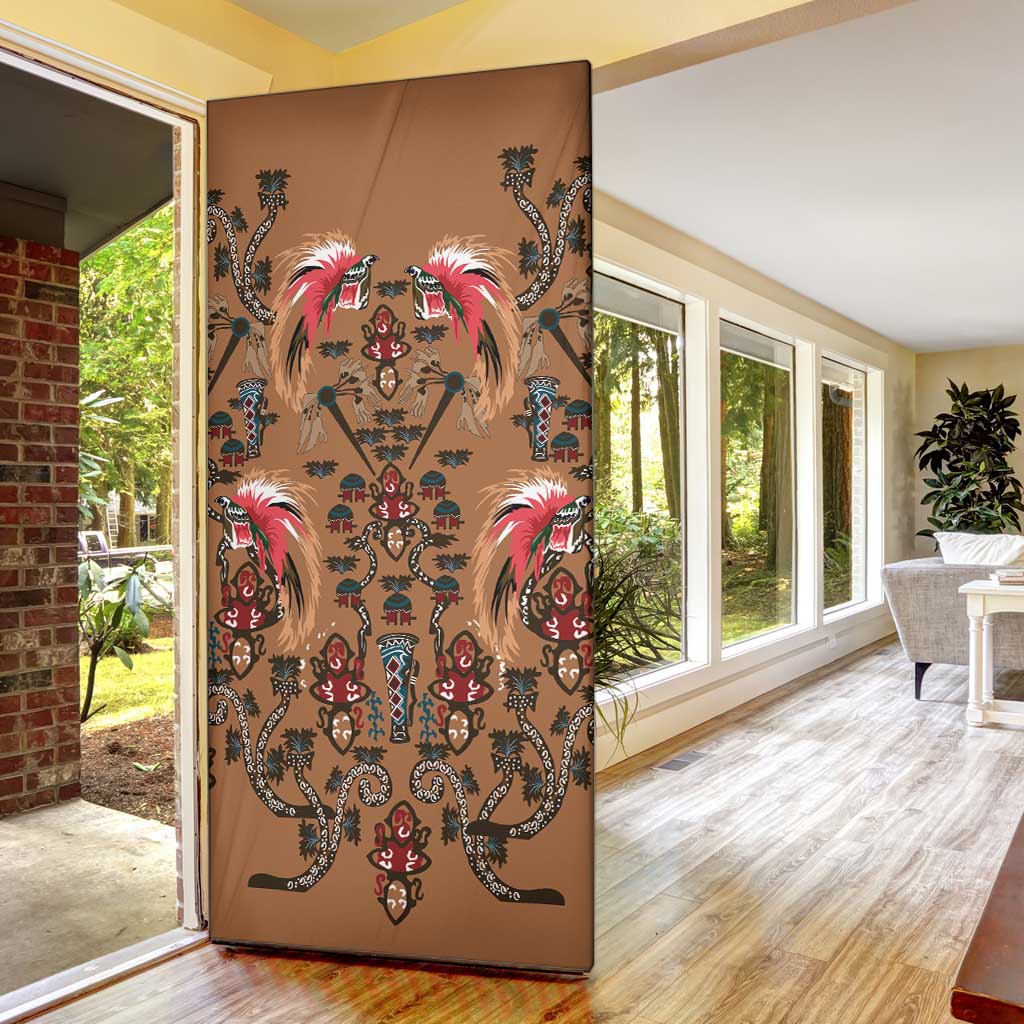 Terracotta Bird of Batik Papua Door Cover Exotic Natural Wealth of Papua - Polynesian Pride