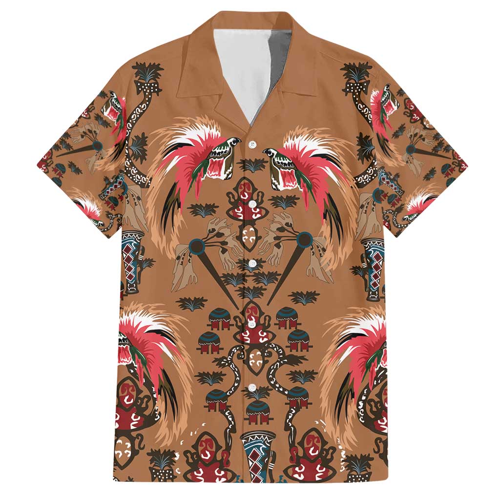 Terracotta Bird of Batik Papua Hawaiian Shirt Exotic Natural Wealth of Papua - Polynesian Pride