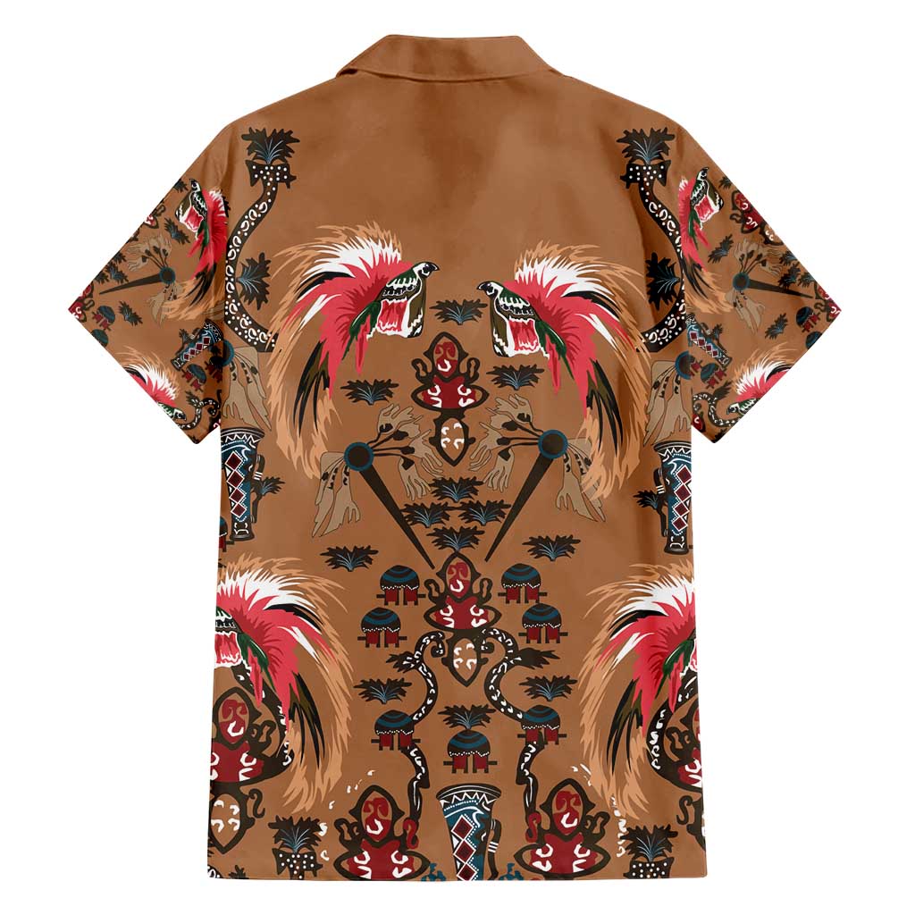 Terracotta Bird of Batik Papua Hawaiian Shirt Exotic Natural Wealth of Papua - Polynesian Pride