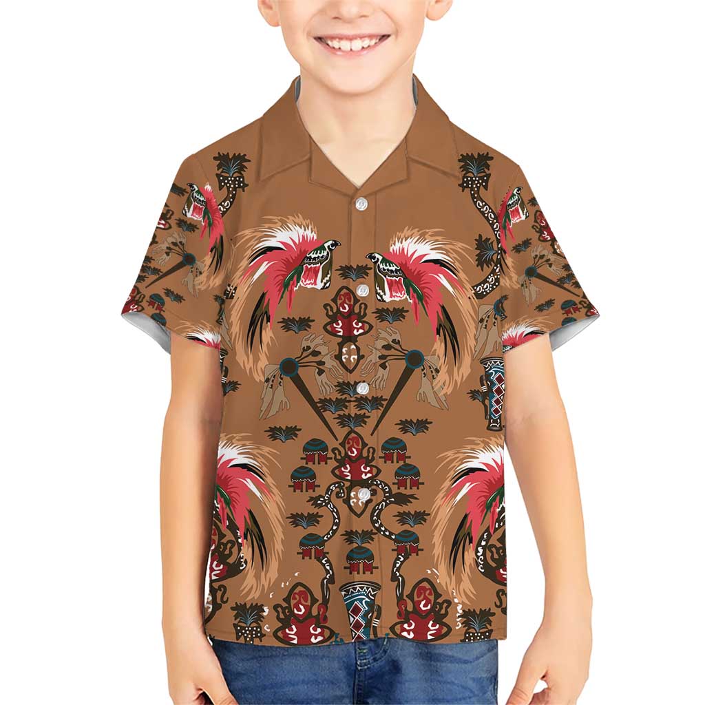 Terracotta Bird of Batik Papua Hawaiian Shirt Exotic Natural Wealth of Papua - Polynesian Pride