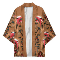 Terracotta Bird of Batik Papua Kimono Exotic Natural Wealth of Papua LT9 Unisex Gold - Polynesian Pride