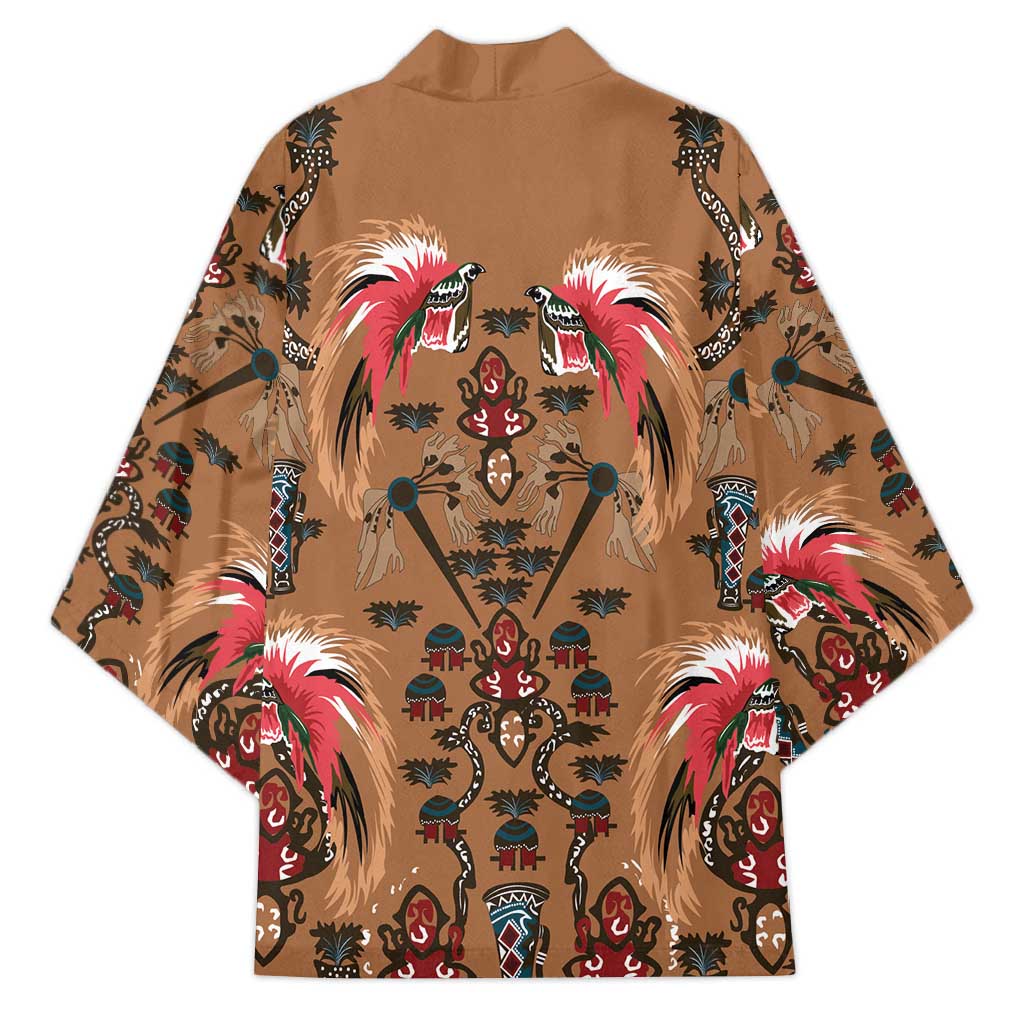 Terracotta Bird of Batik Papua Kimono Exotic Natural Wealth of Papua LT9 - Polynesian Pride