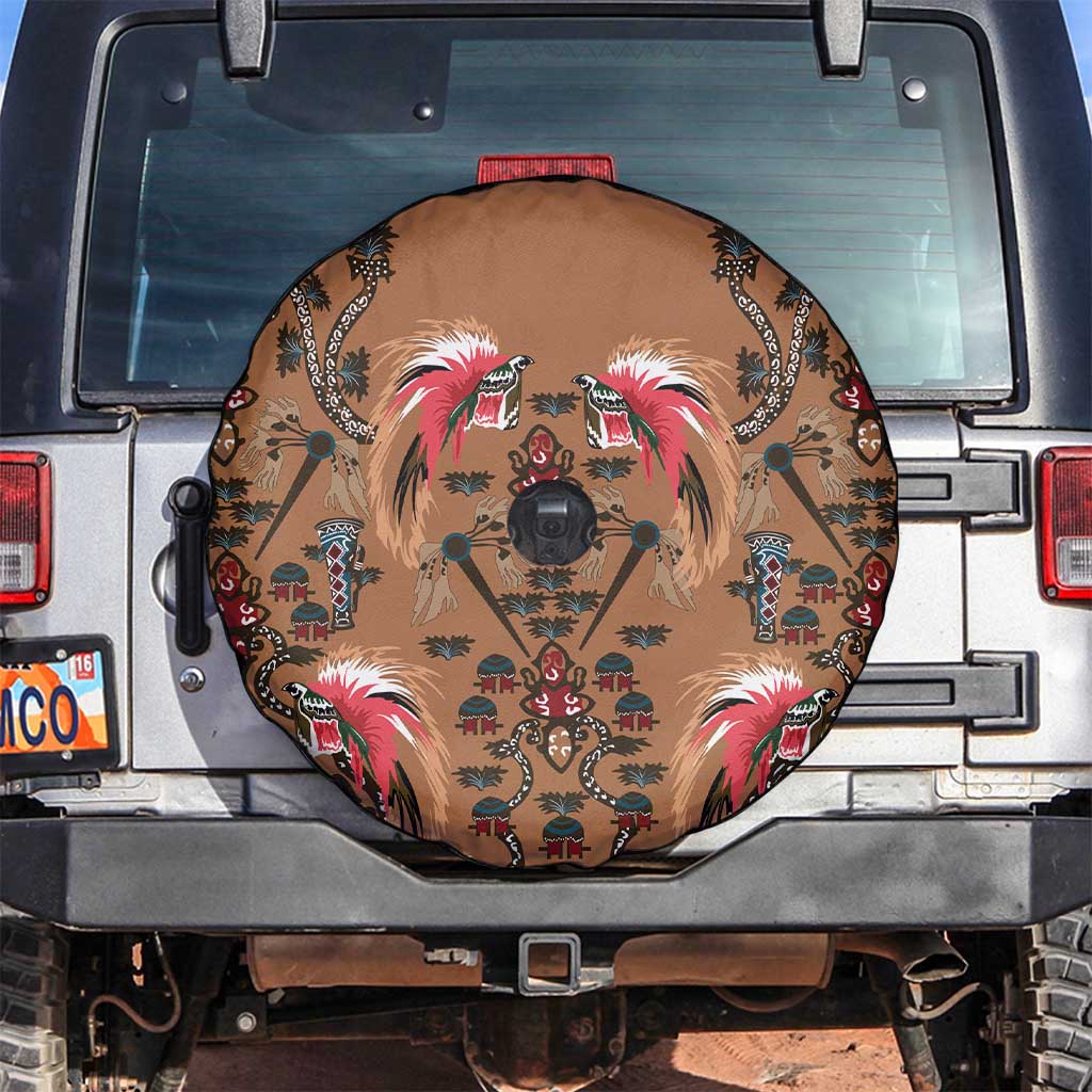 Terracotta Bird of Batik Papua Spare Tire Cover Exotic Natural Wealth of Papua - Polynesian Pride