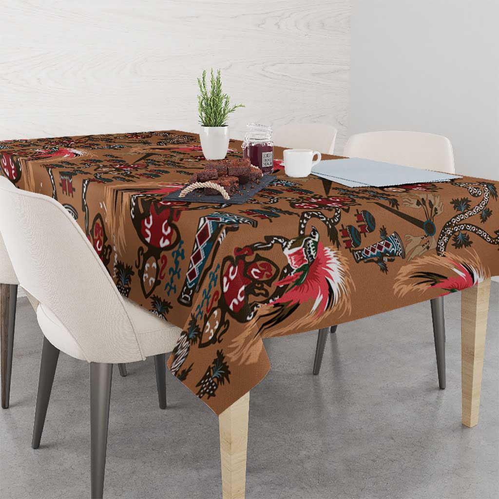 Terracotta Bird of Batik Papua Tablecloth Exotic Natural Wealth of Papua - Polynesian Pride