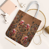 Terracotta Bird of Batik Papua Tote Bag Exotic Natural Wealth of Papua LT9 White Strap One Size Gold - Polynesian Pride