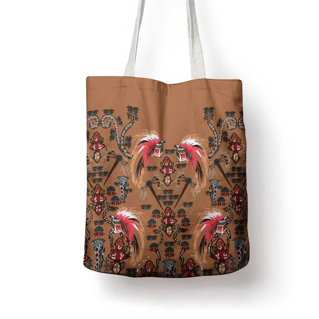 Terracotta Bird of Batik Papua Tote Bag Exotic Natural Wealth of Papua LT9 - Polynesian Pride