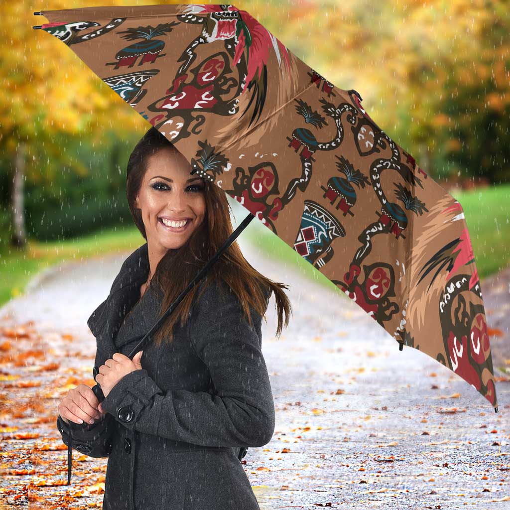 Terracotta Bird of Batik Papua Umbrella Exotic Natural Wealth of Papua - Polynesian Pride