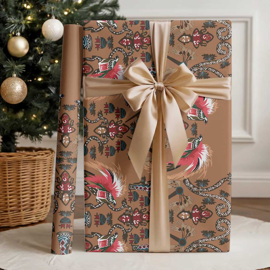 Terracotta Bird of Batik Papua Wrapping Paper Exotic Natural Wealth of Papua - Polynesian Pride