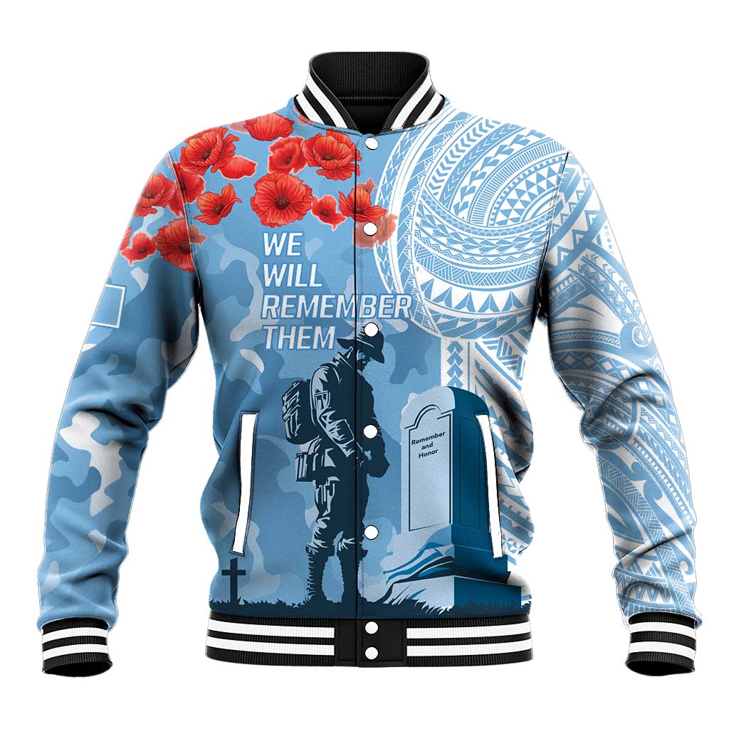 FSM Verterans Day Baseball Jacket Their Lives Your Freedom LT9 Unisex Blue - Polynesian Pride