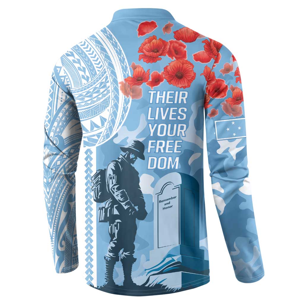 FSM Verterans Day Button Sweatshirt Their Lives Your Freedom LT9 - Polynesian Pride