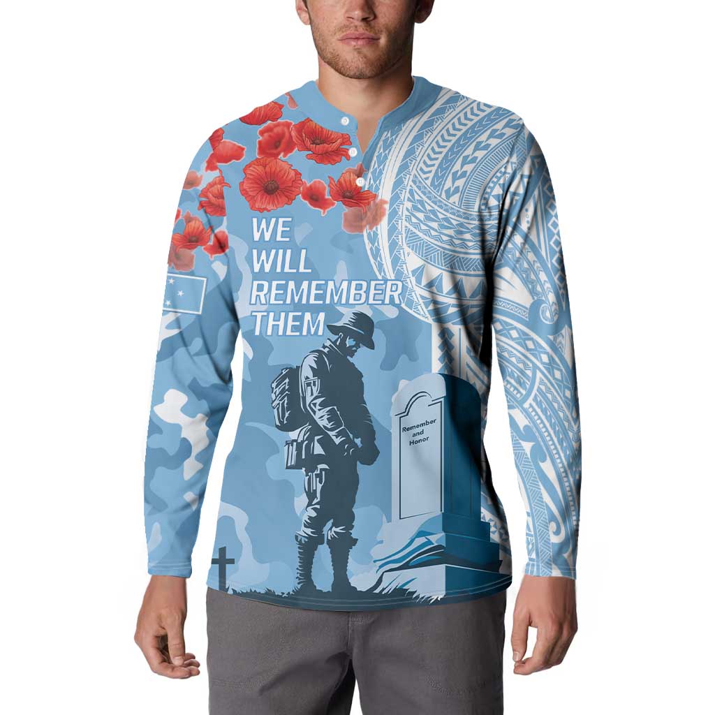 FSM Verterans Day Button Sweatshirt Their Lives Your Freedom LT9 - Polynesian Pride
