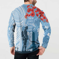 FSM Verterans Day Button Sweatshirt Their Lives Your Freedom LT9 - Polynesian Pride