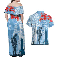 FSM Verterans Day Couples Matching Off Shoulder Maxi Dress and Hawaiian Shirt Their Lives Your Freedom LT9 - Polynesian Pride