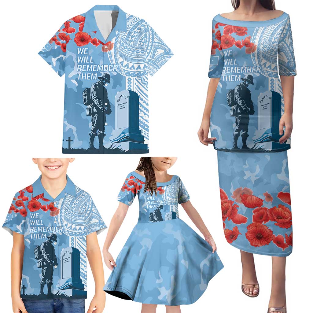 FSM Verterans Day Family Matching Puletasi and Hawaiian Shirt Their Lives Your Freedom LT9 - Polynesian Pride