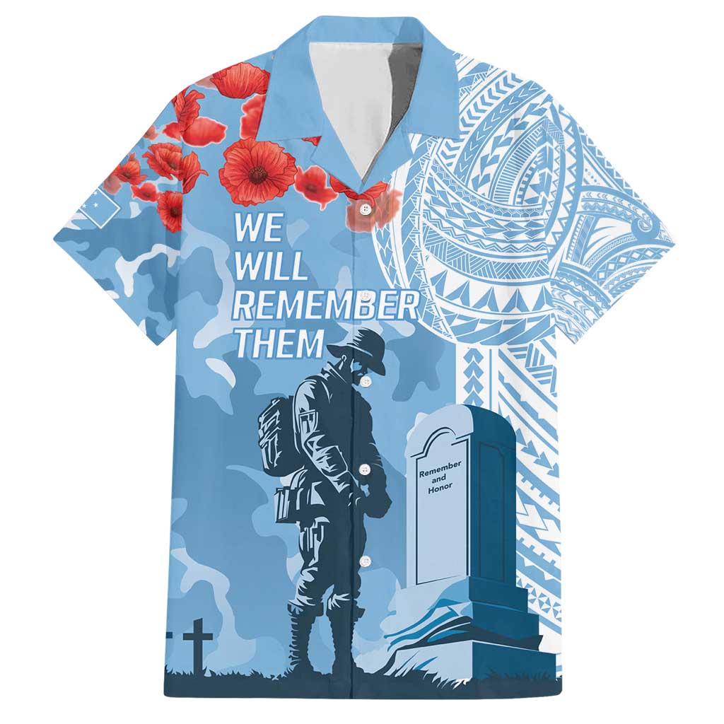 FSM Verterans Day Family Matching Short Sleeve Bodycon Dress and Hawaiian Shirt Their Lives Your Freedom LT9 Dad's Shirt - Short Sleeve Blue - Polynesian Pride