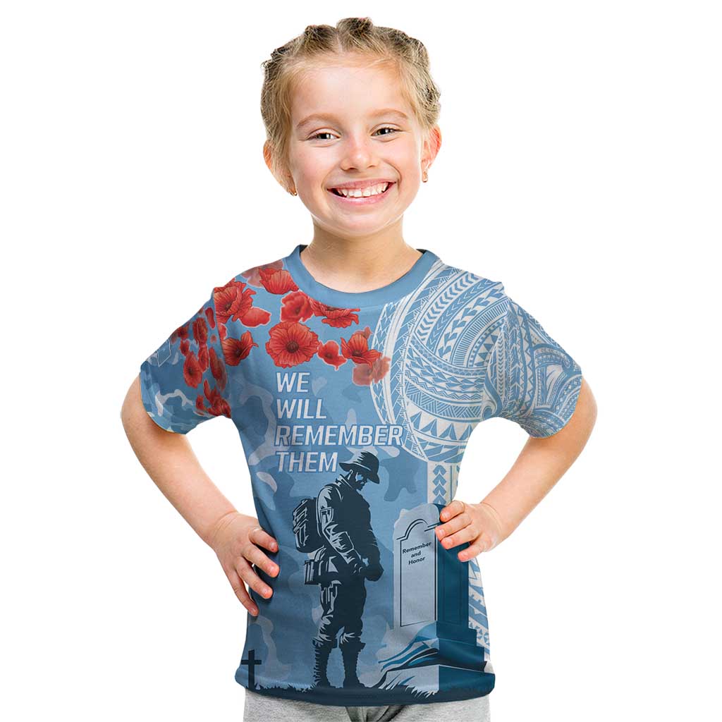FSM Verterans Day Kid T Shirt Their Lives Your Freedom LT9 Blue - Polynesian Pride