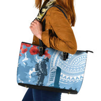 FSM Verterans Day Leather Tote Bag Their Lives Your Freedom LT9 Blue - Polynesian Pride