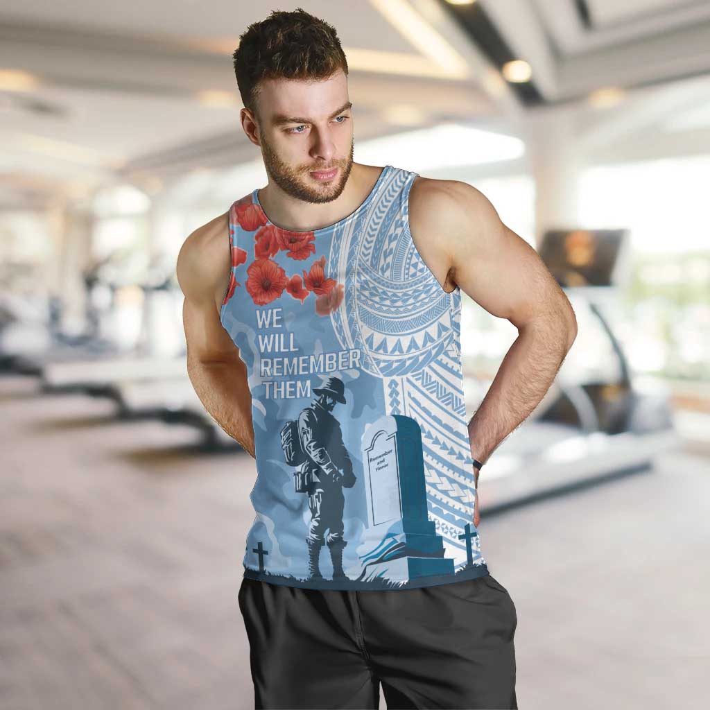 FSM Verterans Day Men Tank Top Their Lives Your Freedom LT9 Blue - Polynesian Pride
