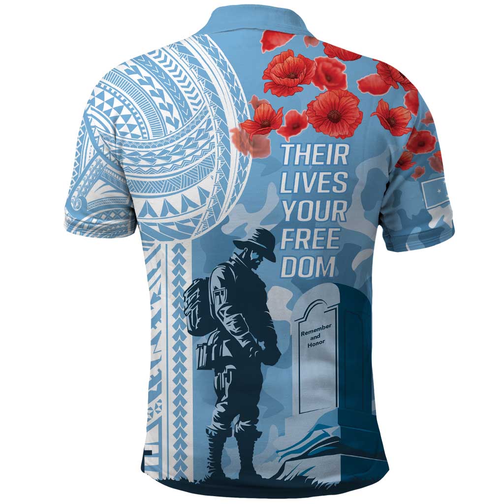 FSM Verterans Day Polo Shirt Their Lives Your Freedom LT9 - Polynesian Pride