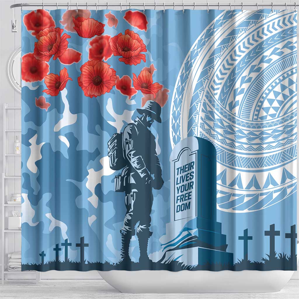 FSM Verterans Day Shower Curtain Their Lives Your Freedom LT9 - Polynesian Pride