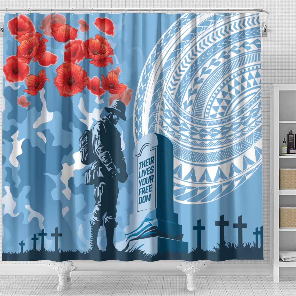 FSM Verterans Day Shower Curtain Their Lives Your Freedom LT9 - Polynesian Pride