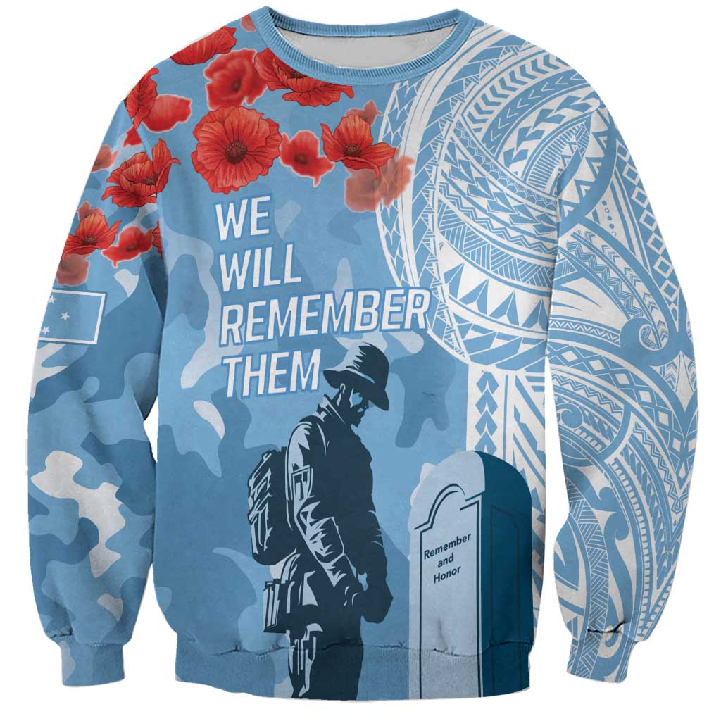 FSM Verterans Day Sweatshirt Their Lives Your Freedom LT9 Unisex Blue - Polynesian Pride