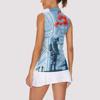 FSM Verterans Day Women Sleeveless Polo Shirt Their Lives Your Freedom LT9 - Polynesian Pride