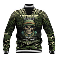 Veterans Day Baseball Jacket War Never Leaves A Veteran Proud Military LT9 - Polynesian Pride