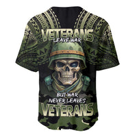 Veterans Day Baseball Jersey War Never Leaves A Veteran Proud Military LT9 - Polynesian Pride