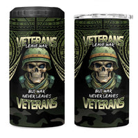 Veterans Day 4 in 1 Can Cooler Tumbler War Never Leaves A Veteran Proud Military