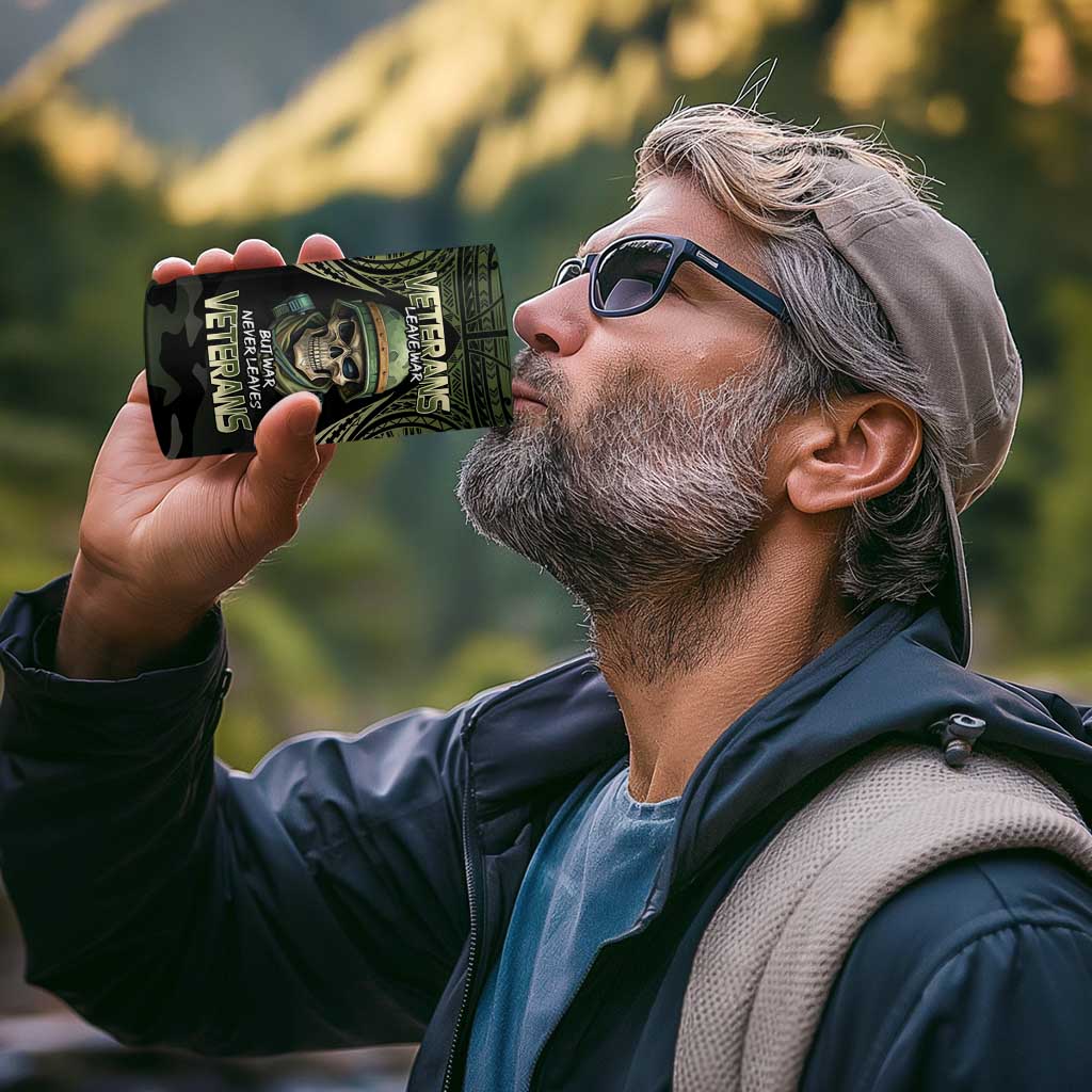 Veterans Day 4 in 1 Can Cooler Tumbler War Never Leaves A Veteran Proud Military