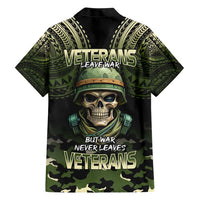 Veterans Day Family Matching Short Sleeve Bodycon Dress and Hawaiian Shirt War Never Leaves A Veteran Proud Military LT9 - Polynesian Pride