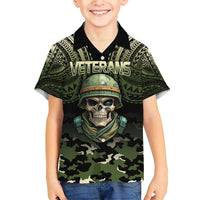 Veterans Day Family Matching Short Sleeve Bodycon Dress and Hawaiian Shirt War Never Leaves A Veteran Proud Military LT9 Son's Shirt Black - Polynesian Pride