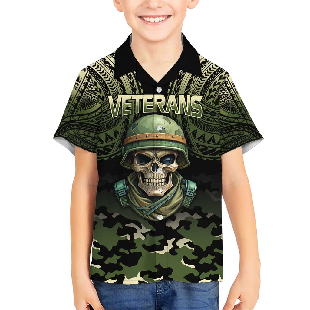 Veterans Day Kid Hawaiian Shirt War Never Leaves A Veteran Proud Military LT9 Kid Black - Polynesian Pride