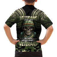 Veterans Day Kid Hawaiian Shirt War Never Leaves A Veteran Proud Military