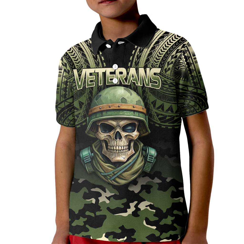Veterans Day Kid Polo Shirt War Never Leaves A Veteran Proud Military LT9 Kid Black - Polynesian Pride