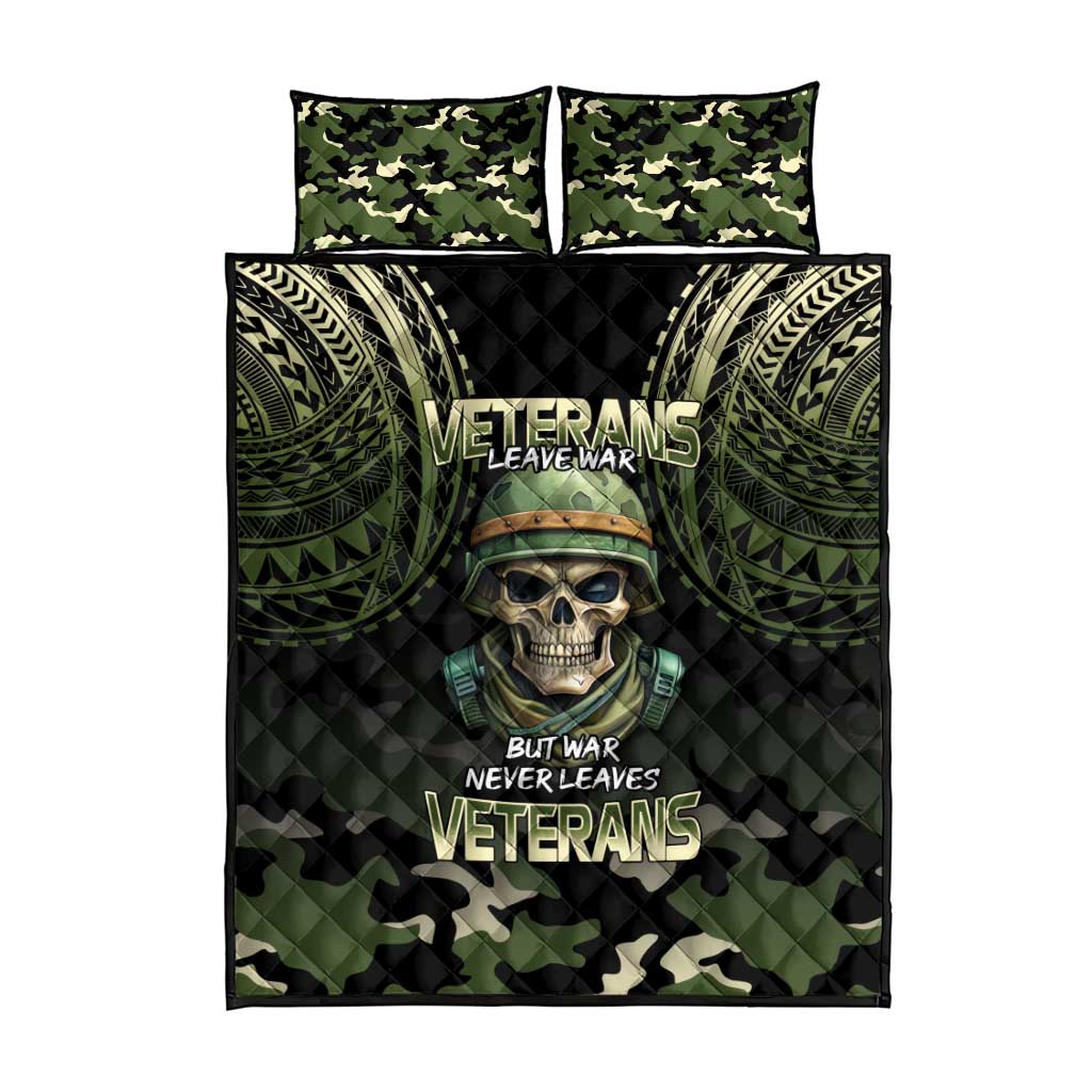 Veterans Day Quilt Bed Set War Never Leaves A Veteran Proud Military