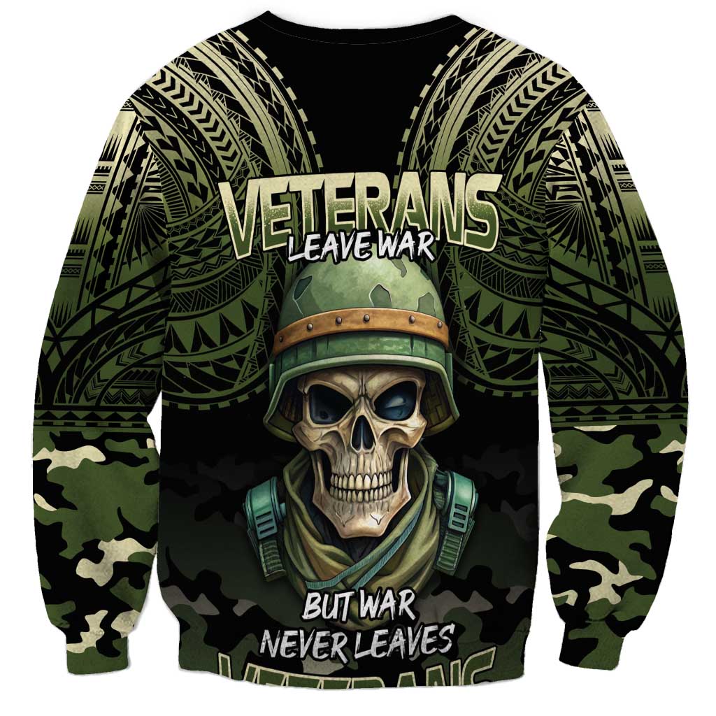 Veterans Day Sweatshirt War Never Leaves A Veteran Proud Military LT9 - Polynesian Pride