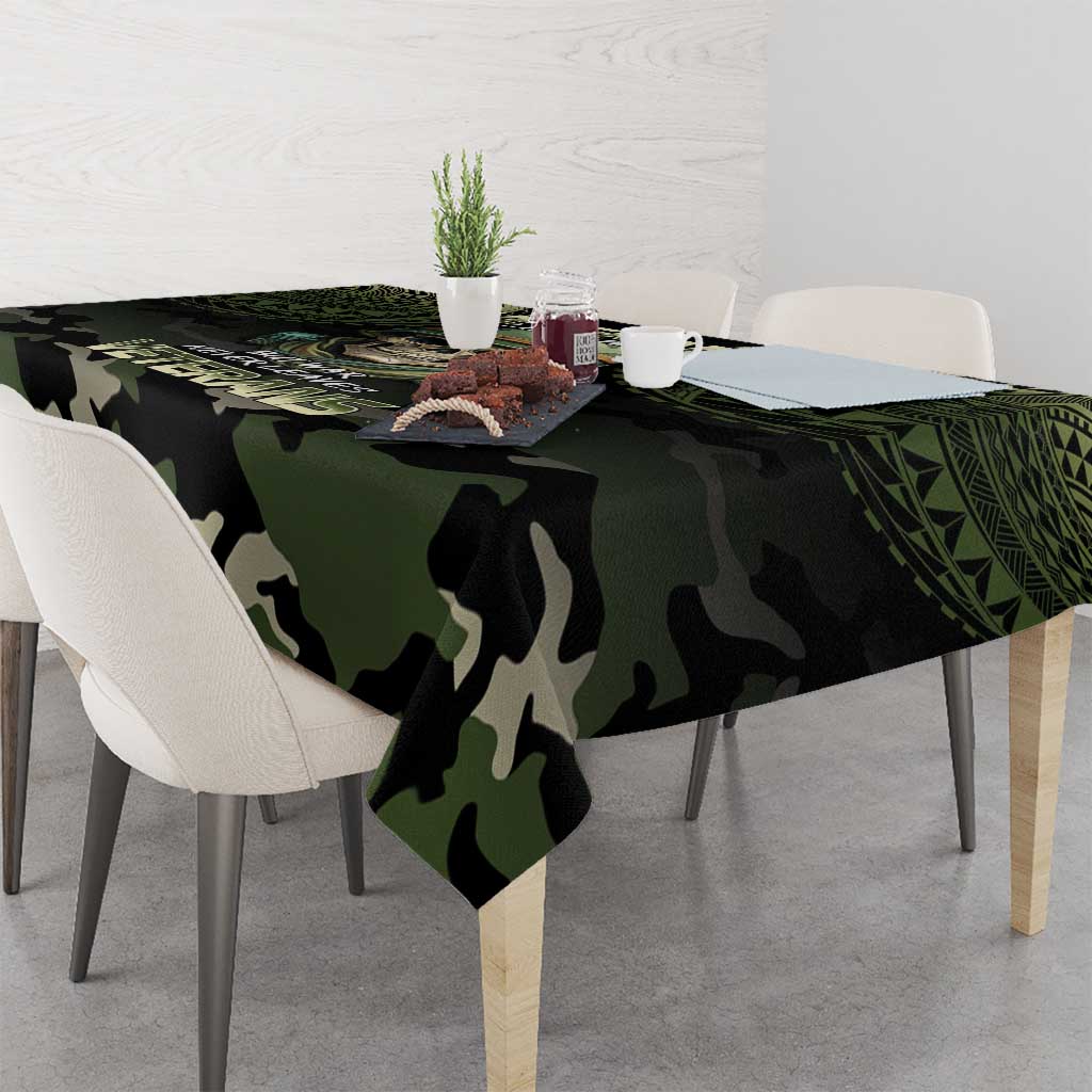 Veterans Day Tablecloth War Never Leaves A Veteran Proud Military LT9 - Polynesian Pride