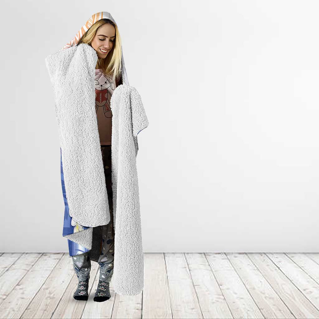 Marshall Islands Manit Day Hooded Blanket Plumeria and Polynesian Tribal