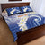 Marshall Islands Manit Day Quilt Bed Set Plumeria and Polynesian Tribal