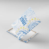 Palau 1981 Tribal Tattoo Canvas Wall Art with Belau Plumeria Flowers